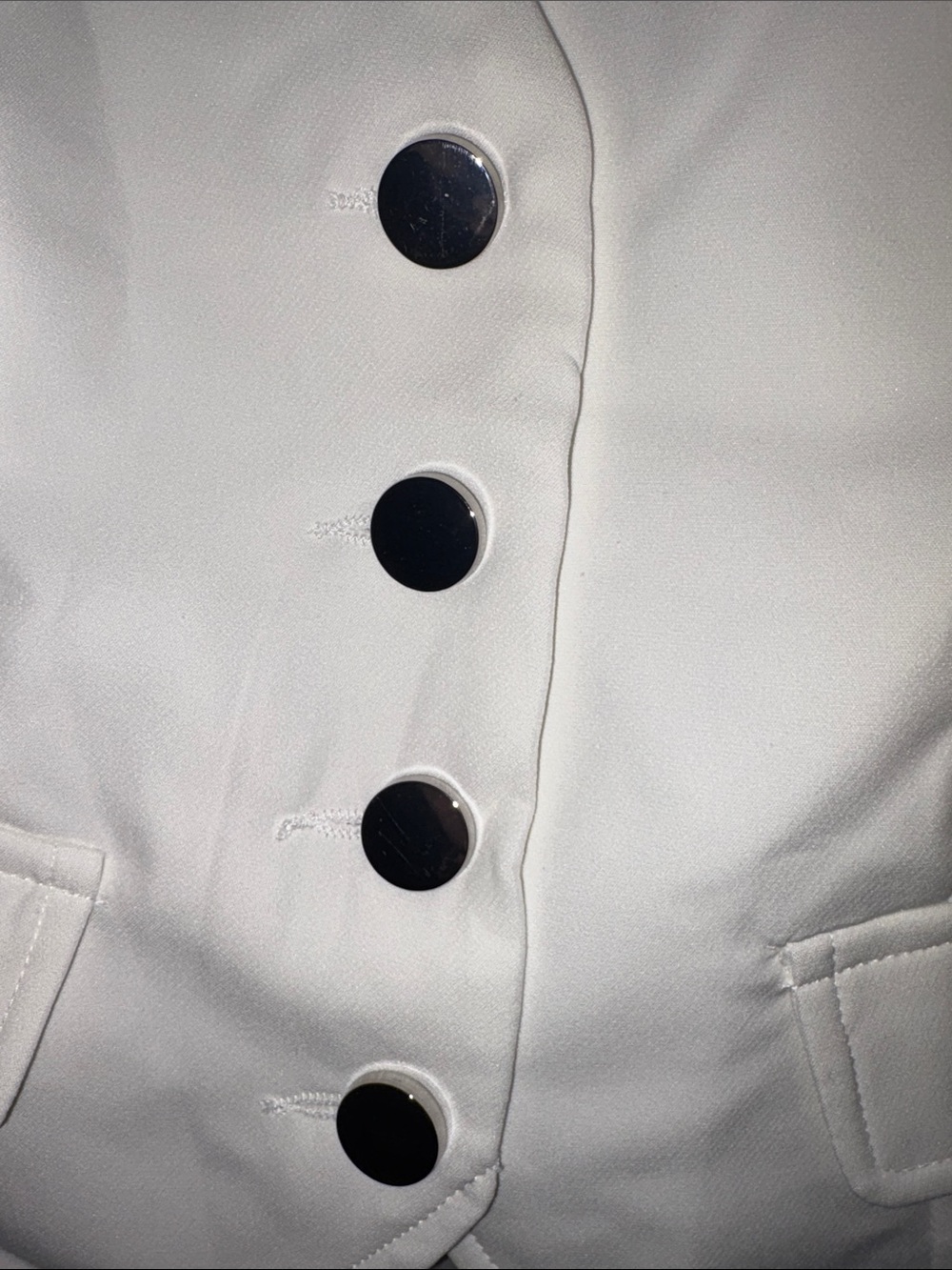 SHEIN off white hite Button Vest and Pleated Mini Skirt Set - Picture 4 of 7